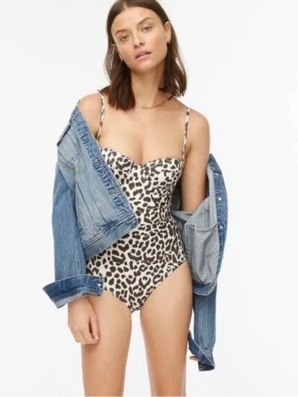 J.Crew Underwire One Piece Swimsuit in Leopard Print Size 2